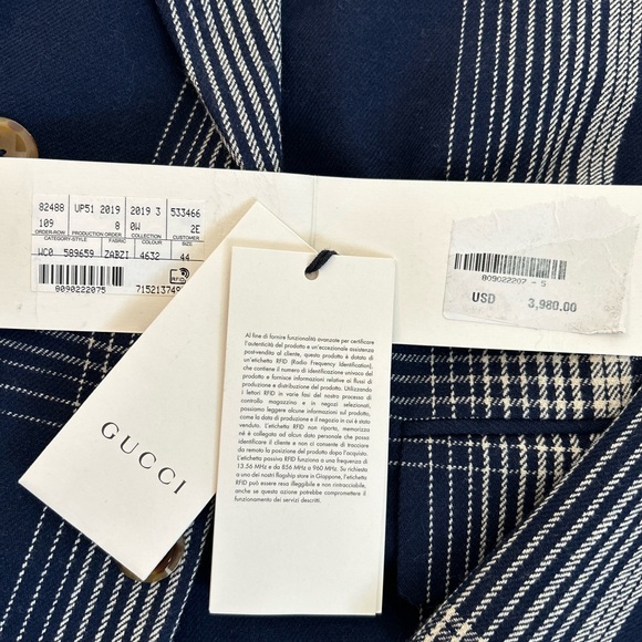 Gucci Nacy Plaid Print Blazer Jacket 2019 Runway Collection Size Large NWT - Picture 5 of 8